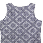 TOMMY HILFIGER Womens Blue Printed Sleeveless Scoop Neck Top XL Cotton Blend