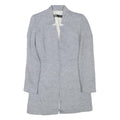 ZARA Womens Grey Linen Blend Button Jacket S Tailored Classic Plain Lightweight