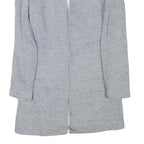 ZARA Womens Grey Linen Blend Button Jacket S Tailored Classic Plain Lightweight