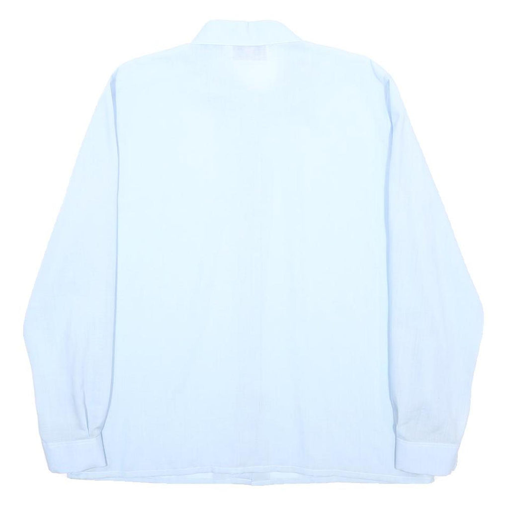 VALENTINE FASHION Womens Blue Wool Shirt L Stylish Classic Fit Button Detail