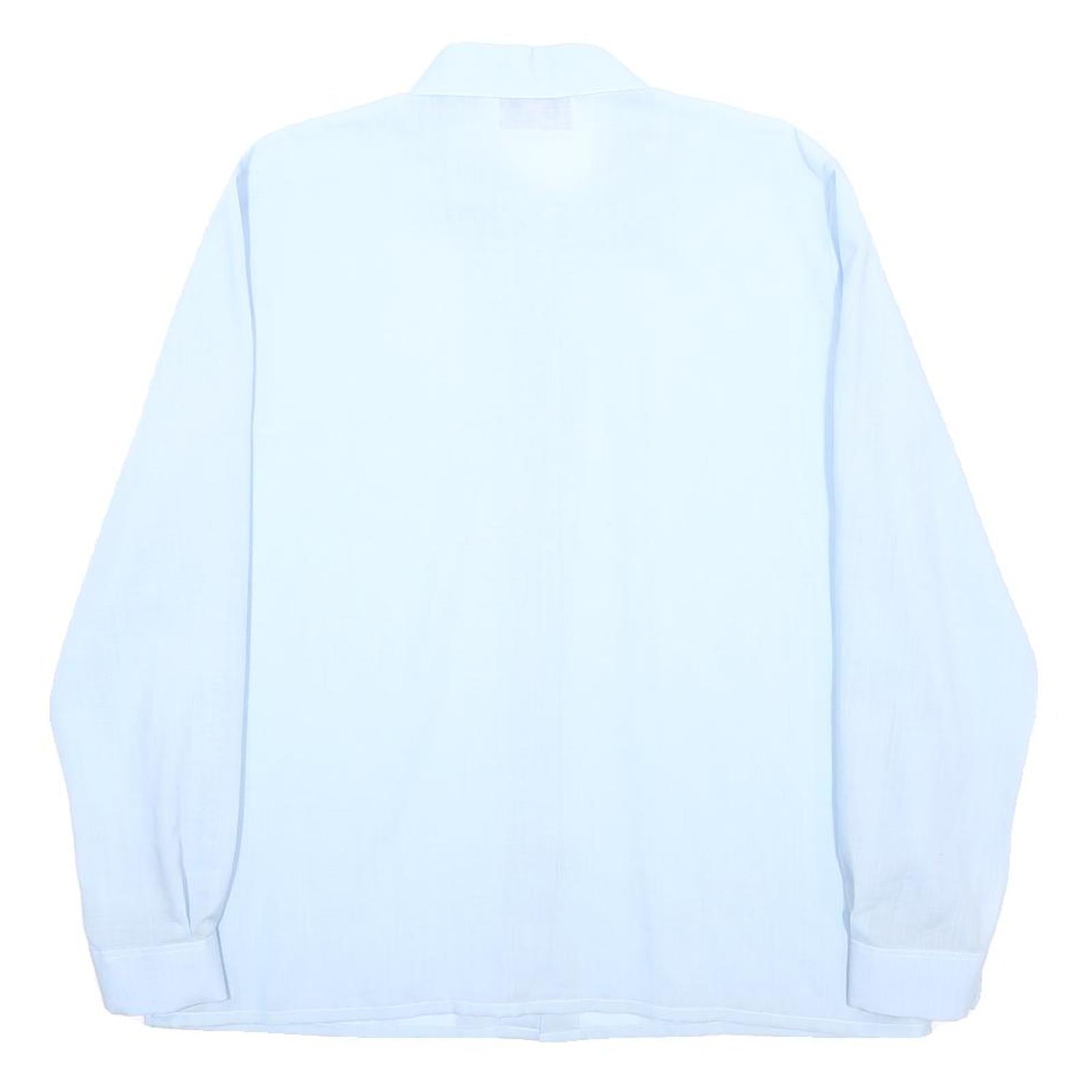 VALENTINE FASHION Womens Blue Wool Shirt L Stylish Classic Fit Button Detail