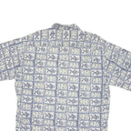 CROFT & BARROW Mens Blue Grey Patterned Shirt XL Cotton Blend Short Sleeve