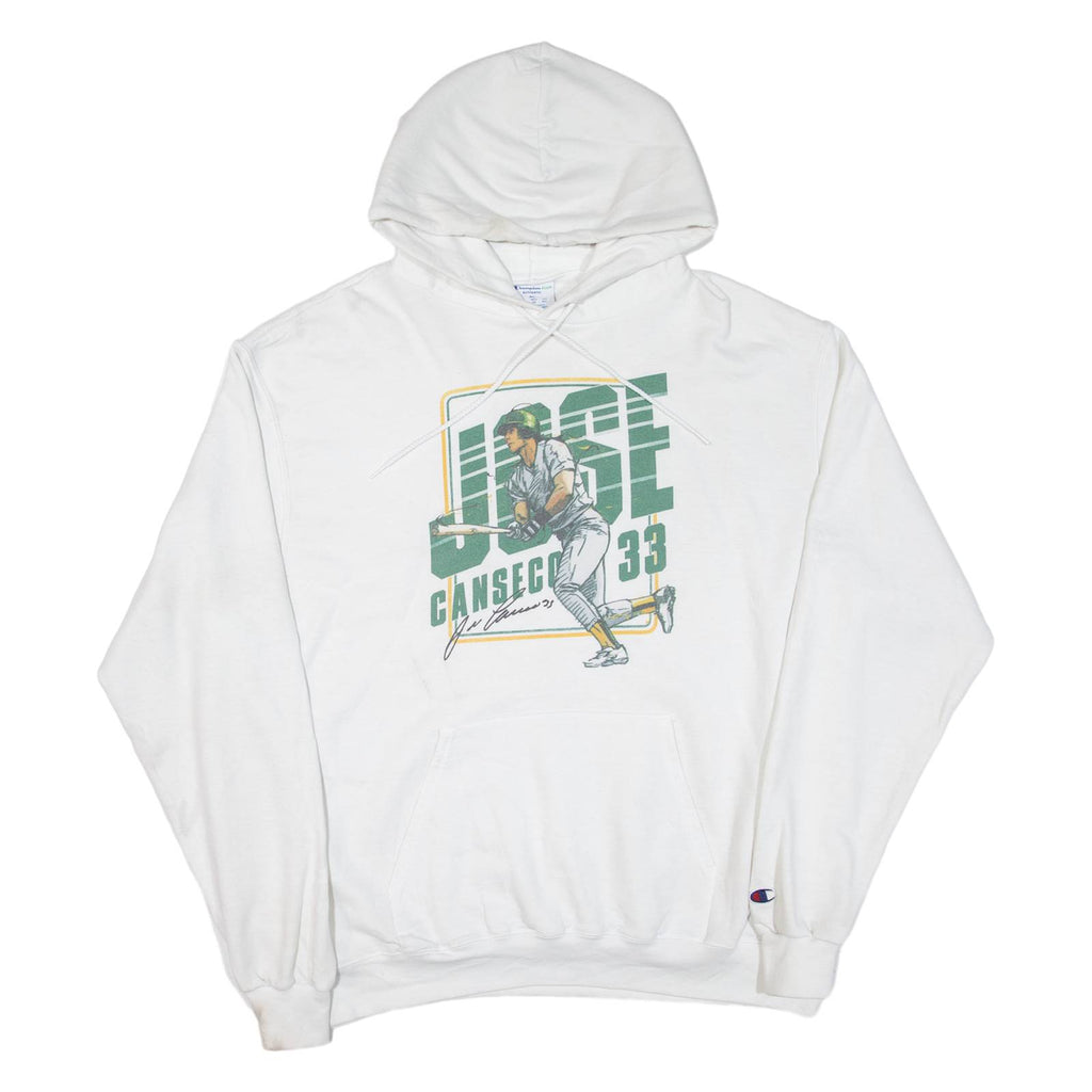 CHAMPION Baseball Mens White Hoodie USA XL