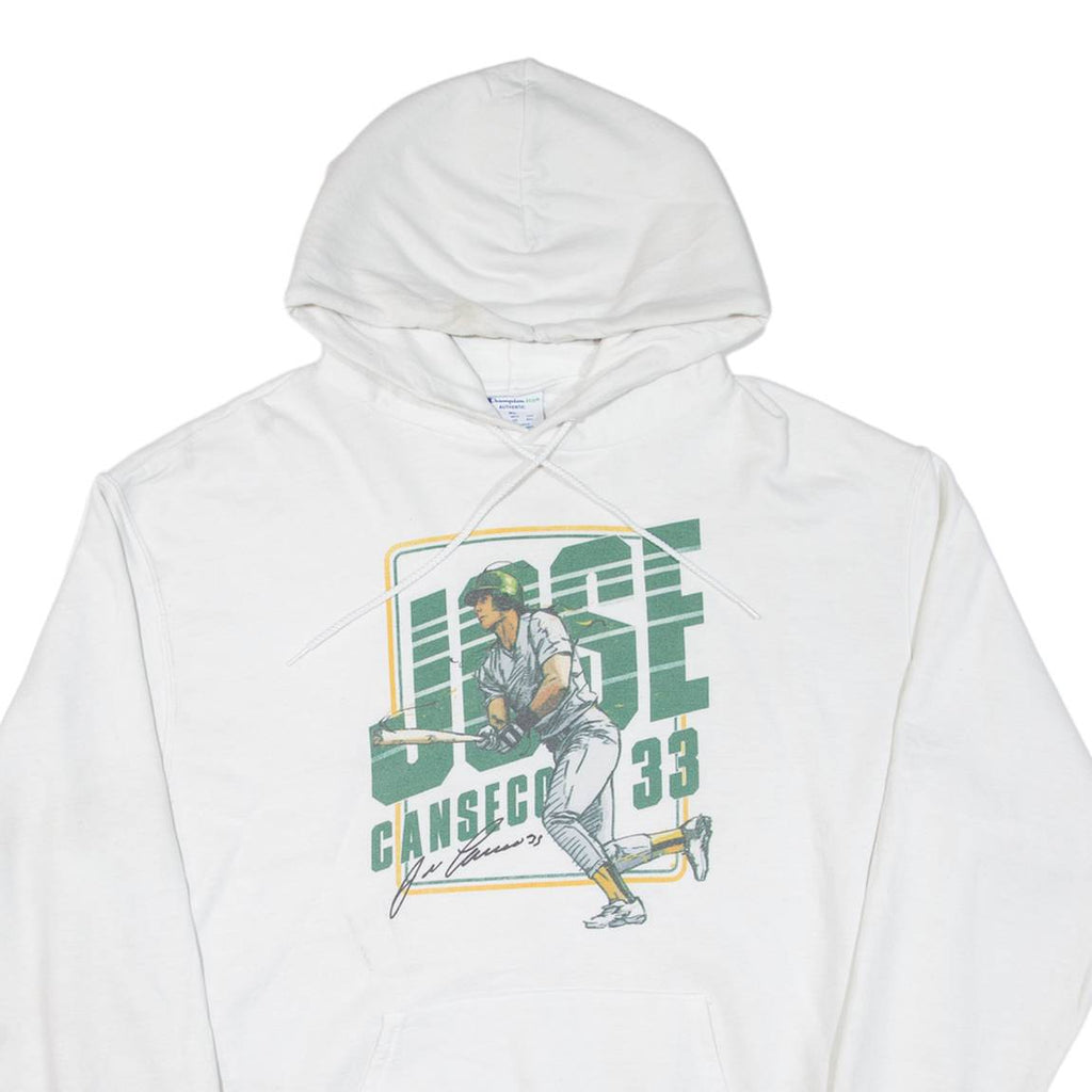 CHAMPION Baseball Mens White Hoodie USA XL