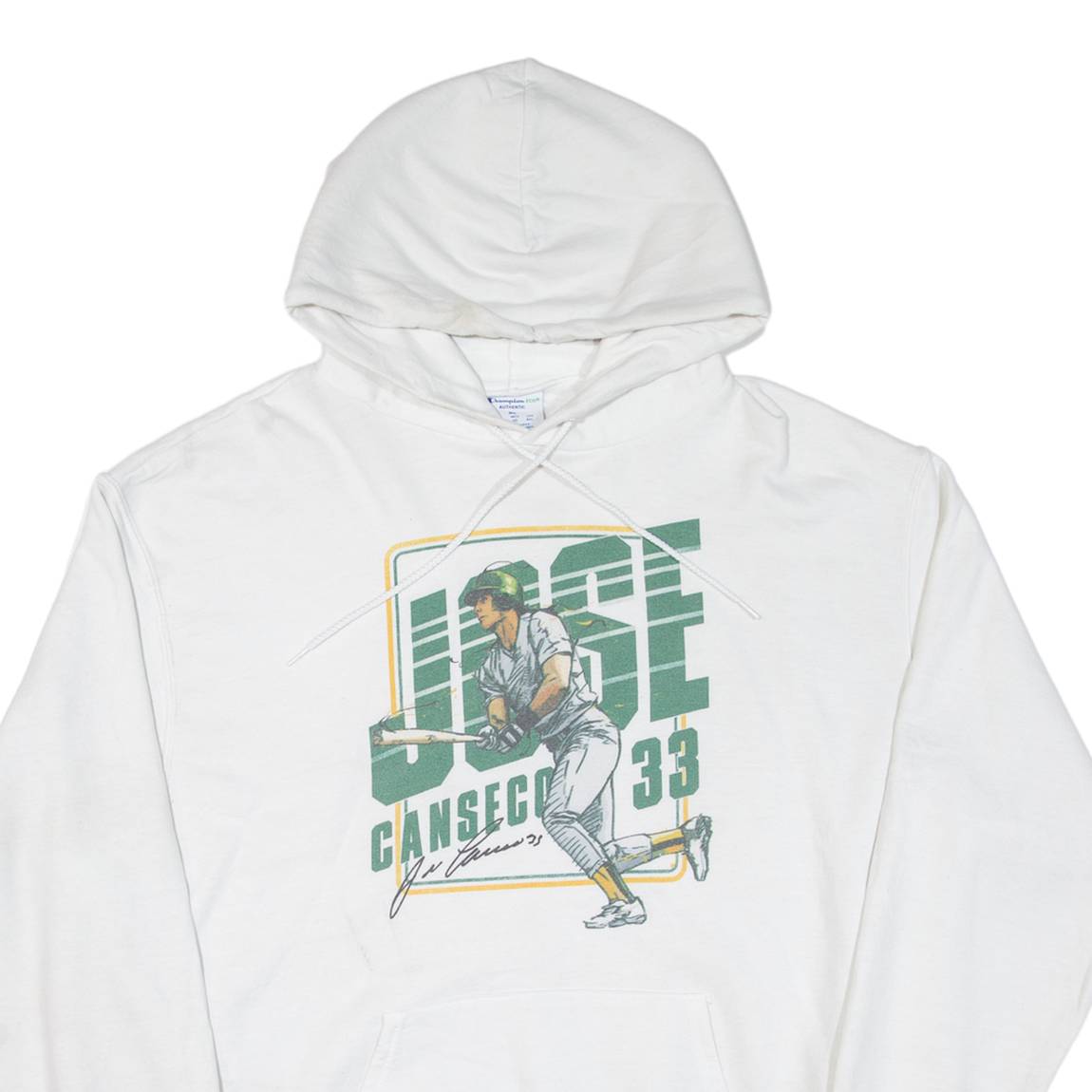 CHAMPION Baseball Mens White Hoodie USA XL