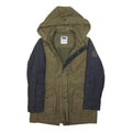 LEVI'S Womens Green & Navy Hooded Zip Jacket XS Polyester Blend Colourblock