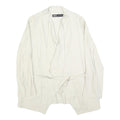 ZARA Womens White Jacket L Polyester Blend Drawstring Plain Stylish Lightweight