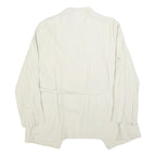 ZARA Womens White Jacket L Polyester Blend Drawstring Plain Stylish Lightweight