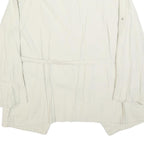 ZARA Womens White Jacket L Polyester Blend Drawstring Plain Stylish Lightweight