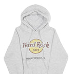 HARD ROCK CAFE Womens Grey Hoodie XS Hard Rock Hollywood Pullover Cotton Blend