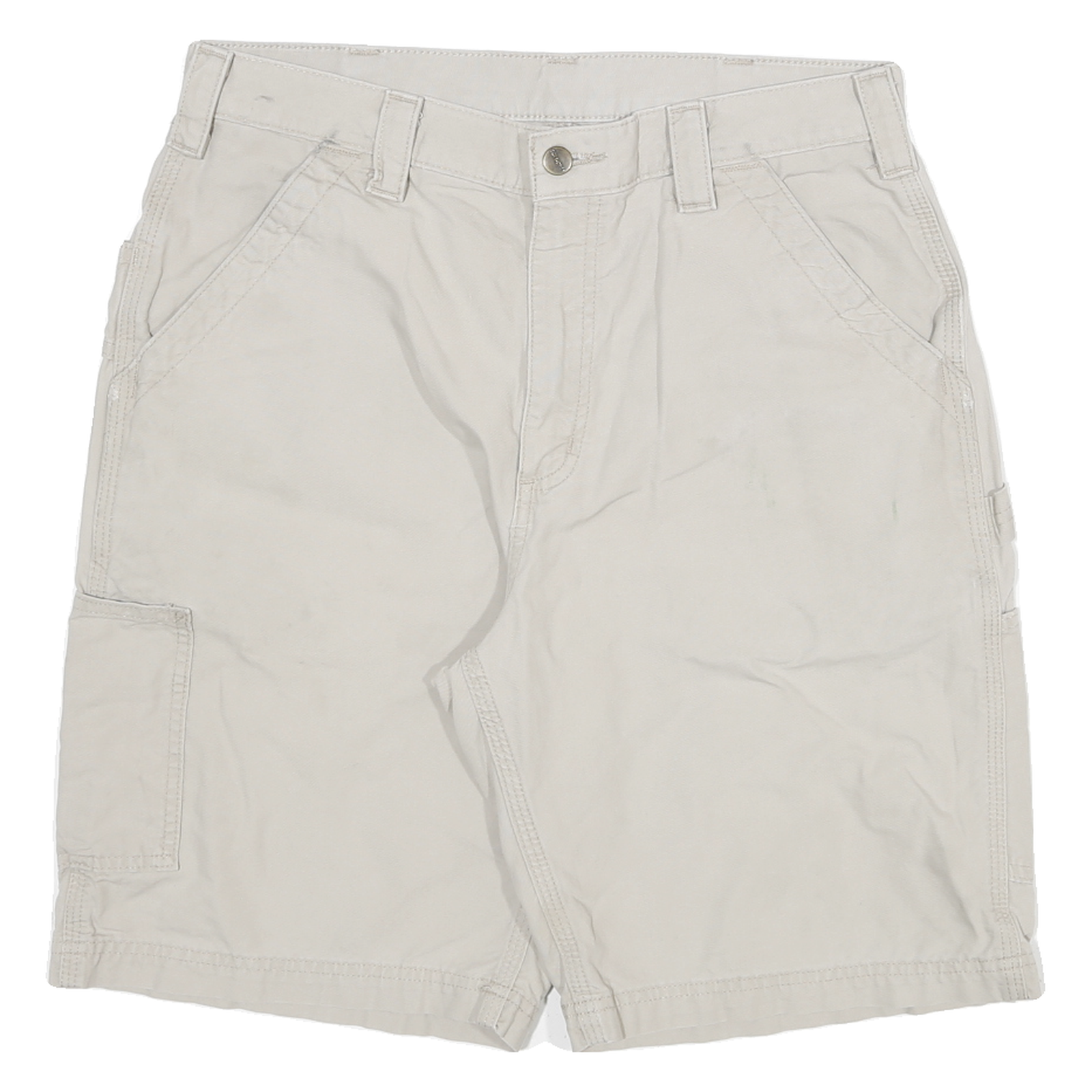 CARHARTT Mens Shorts Beige Casual Plain L W33 Durable Workwear Cargo Style