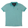 NAUTICA Womens Green & White Striped Short Sleeve Polo Shirt S Slim Fit