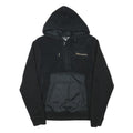 CHAMPION Mens Black Polyester Blend Quarter Zip Hoodie M Sherpa Style Pocket