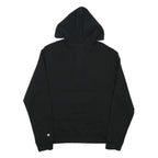 CHAMPION Mens Black Polyester Blend Quarter Zip Hoodie M Sherpa Style Pocket