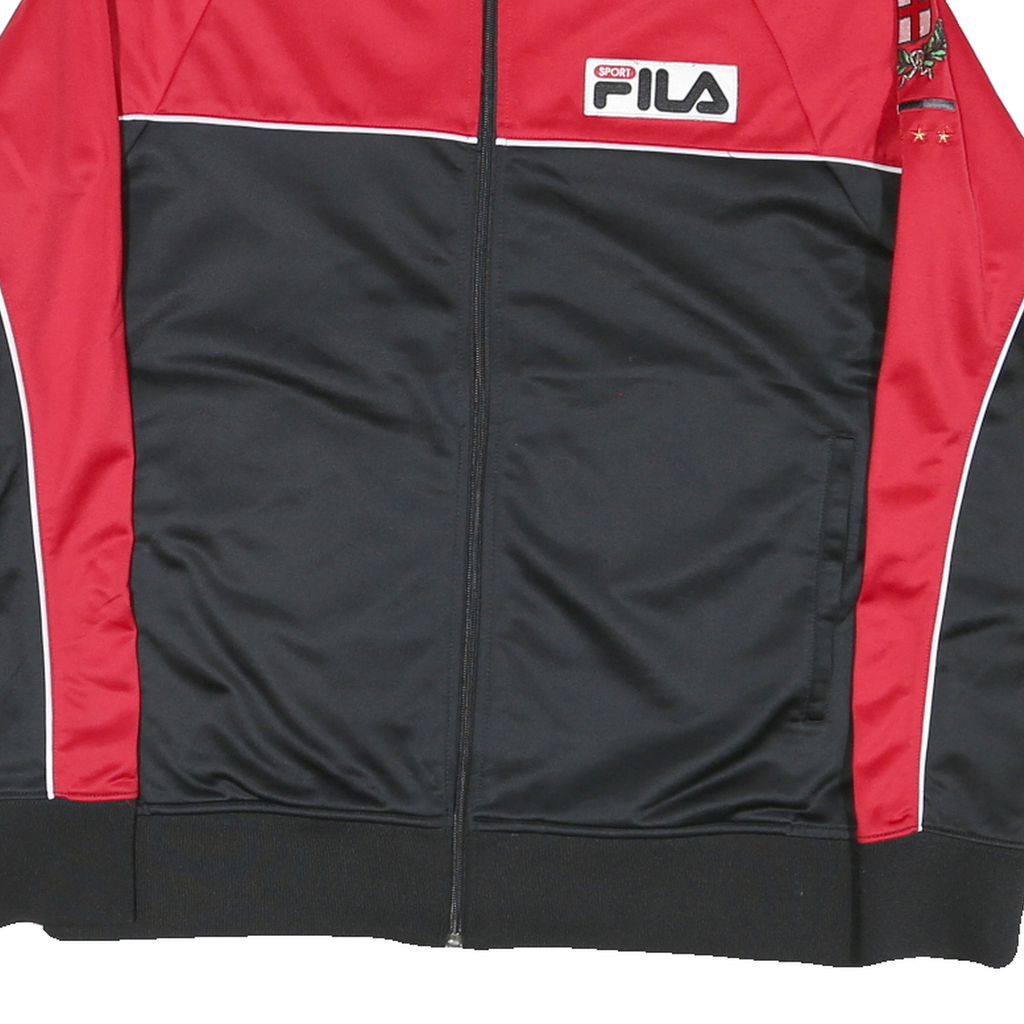 FILA Mens Red & Black Italia Zip Jacket M Polyester Blend Sport Casual