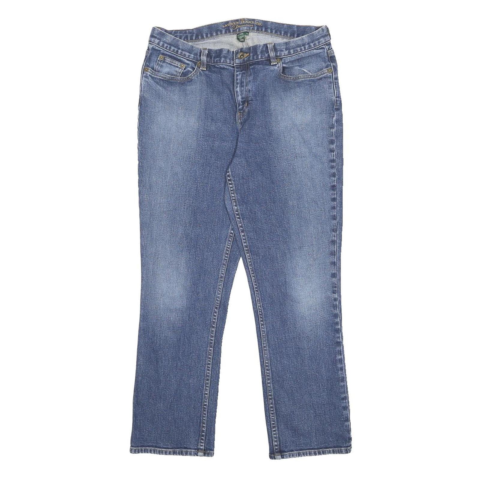 LAUREN RALPH LAUREN Womens Regular Fit Blue Denim Jeans Cotton Blend W30 L27