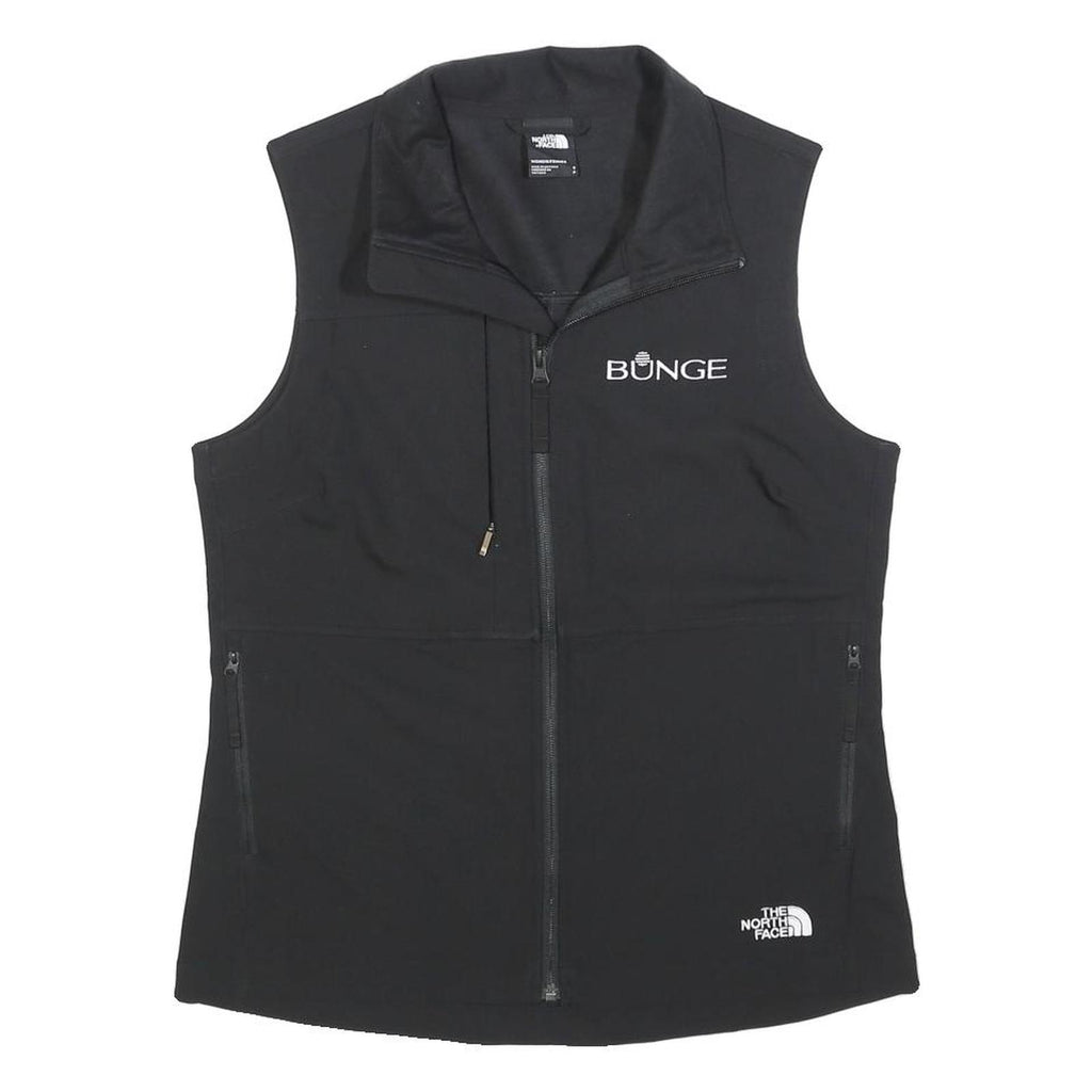 THE NORTH FACE Womens Black Softshell Vest S Polyester Zip Sleeveless Outdoor