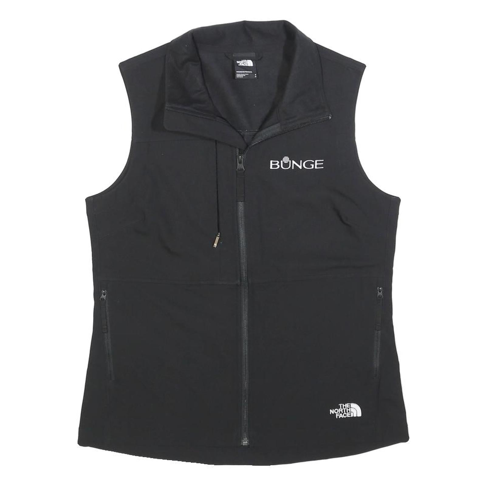 THE NORTH FACE Womens Black Softshell Vest S Polyester Zip Sleeveless Outdoor