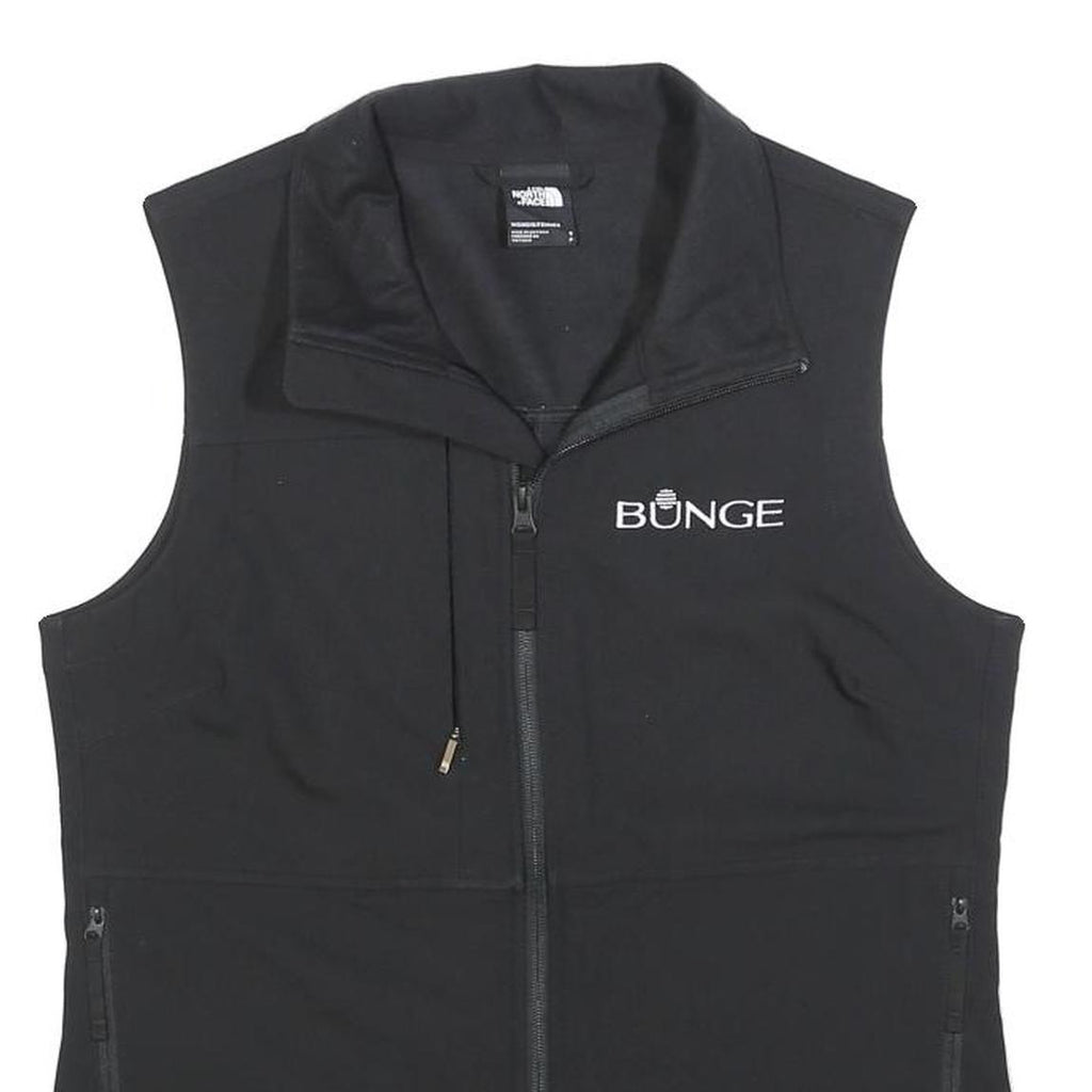 THE NORTH FACE Womens Black Softshell Vest S Polyester Zip Sleeveless Outdoor