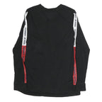 TOMMY JEANS Mens Black Crew Neck Long Sleeve T-Shirt S Logo Stripe