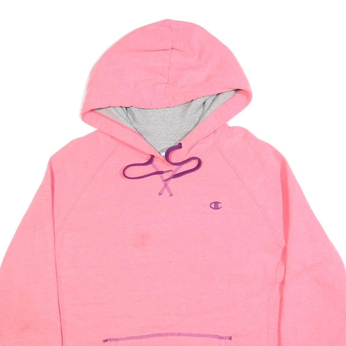 CHAMPION Womens Pink Hoodie 2XL Cotton Blend Casual Pullover