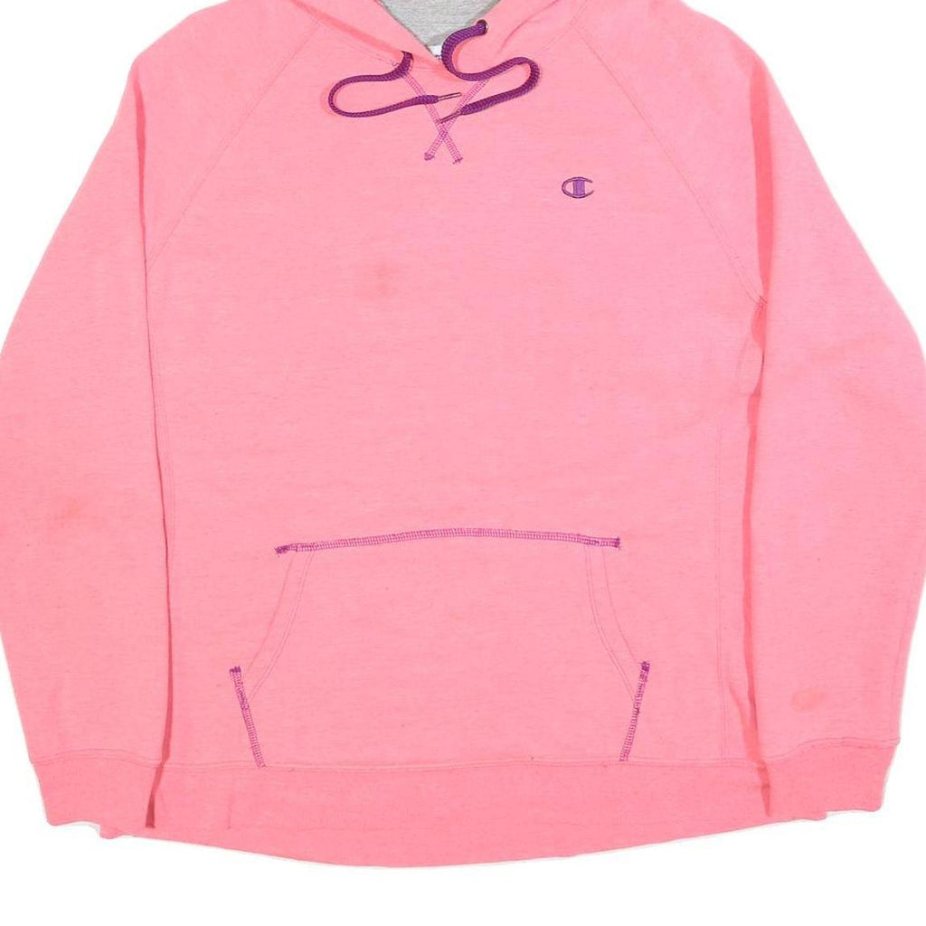 CHAMPION Womens Pink Hoodie 2XL Cotton Blend Casual Pullover