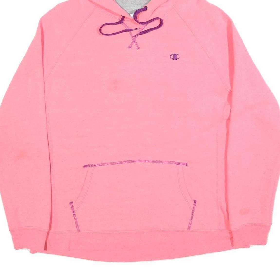 CHAMPION Womens Pink Hoodie 2XL Cotton Blend Casual Pullover