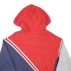 CHAMPION Mens Red & Navy Colourblock Hoodie M Cotton Blend Pullover Hooded