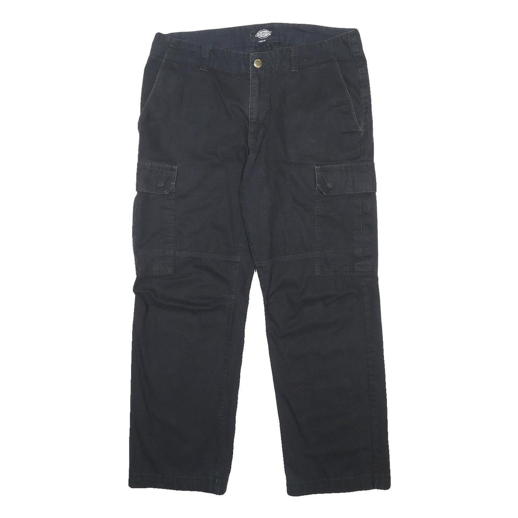DICKIES Mens Cotton Black Regular Straight Trousers Cargo Pocket W36 L32