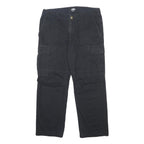 DICKIES Mens Cotton Black Regular Straight Trousers Cargo Pocket W36 L32
