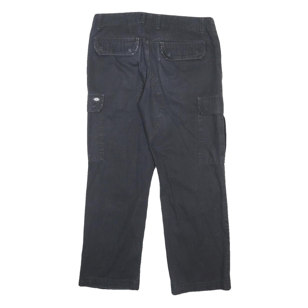 DICKIES Mens Cotton Black Regular Straight Trousers Cargo Pocket W36 L32