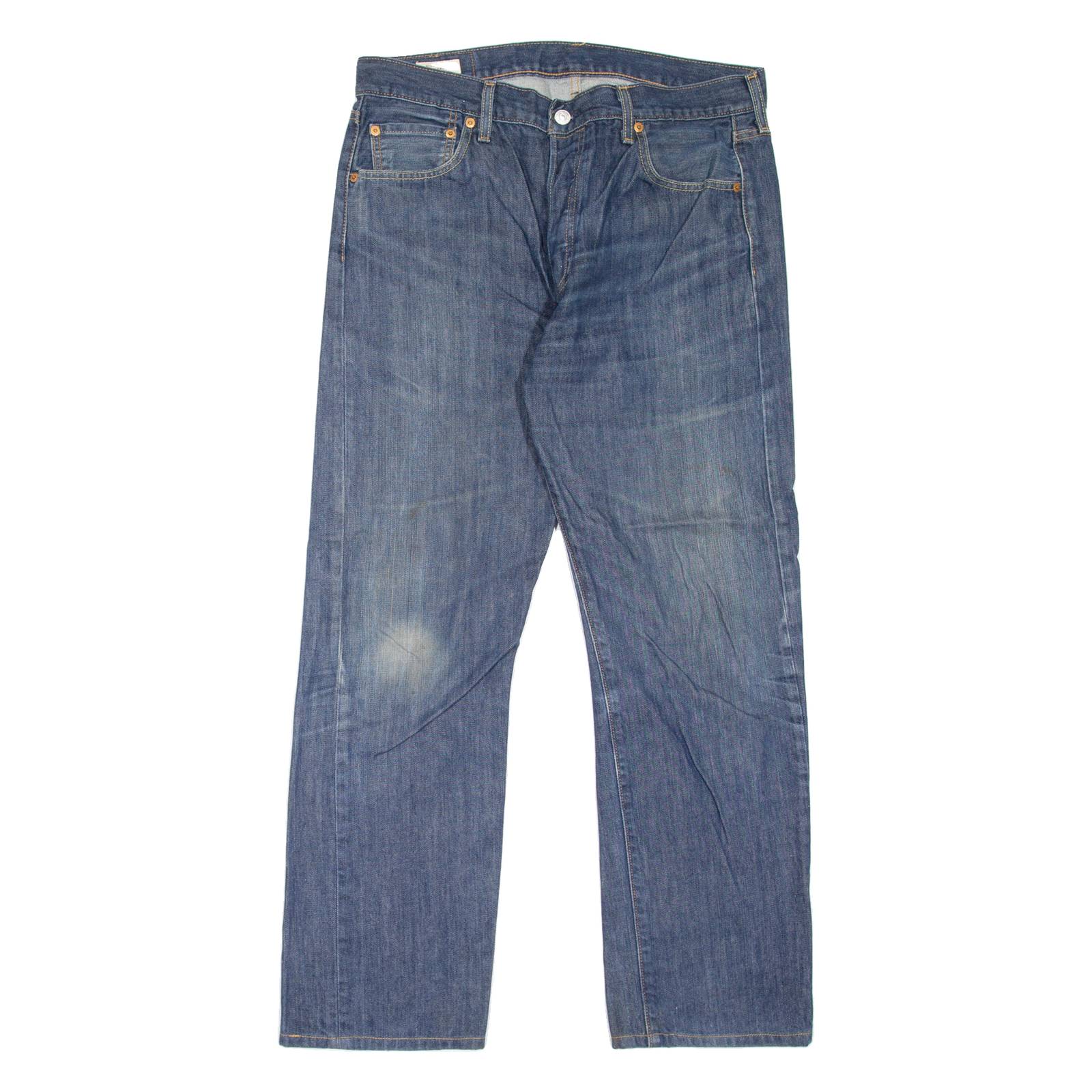 LEVI'S 501 BIG E Jeans Mens Blue Regular Straight Stone Wash W34 L32