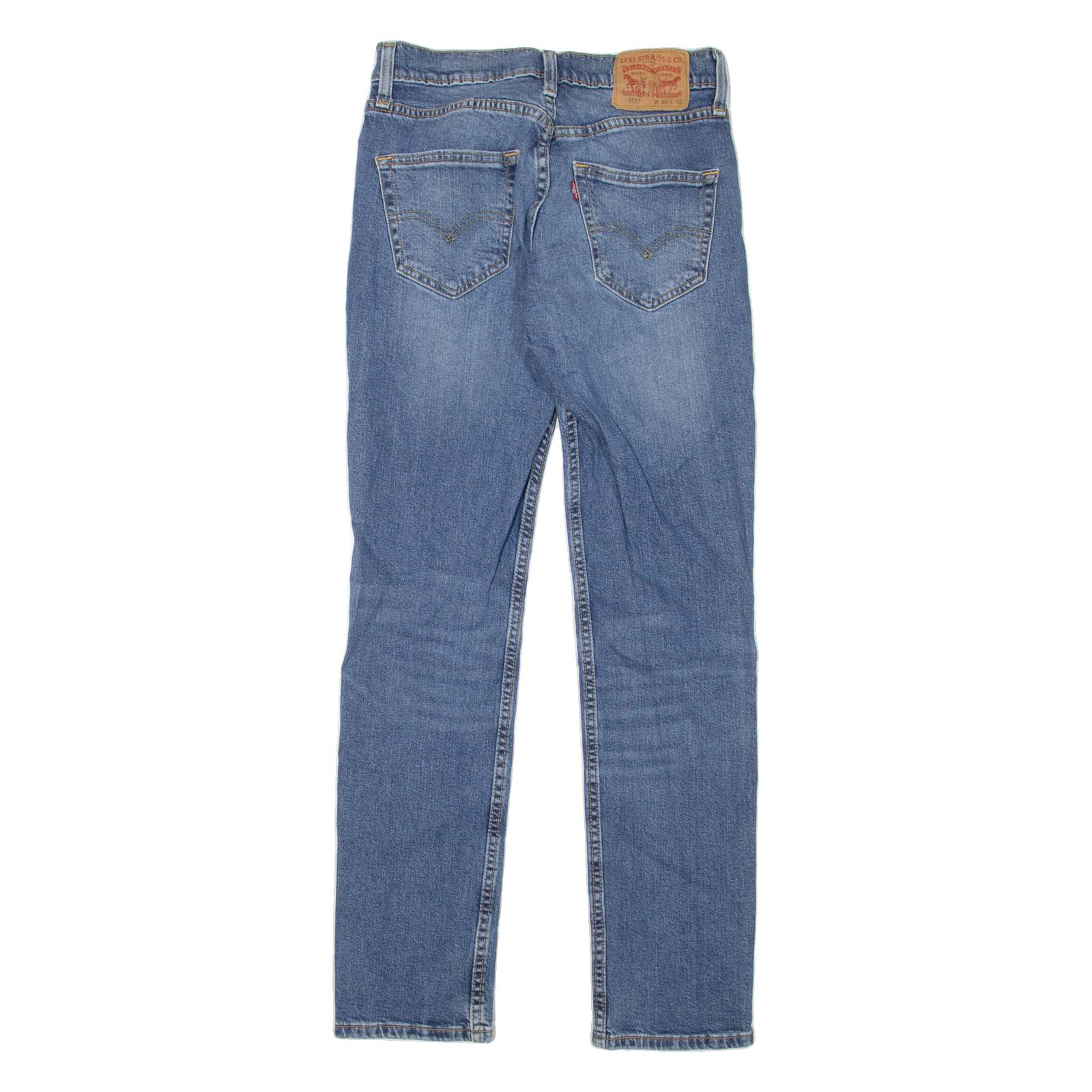 LEVI'S 511 Jeans Mens Blue Slim Straight Stone Wash W26 L32