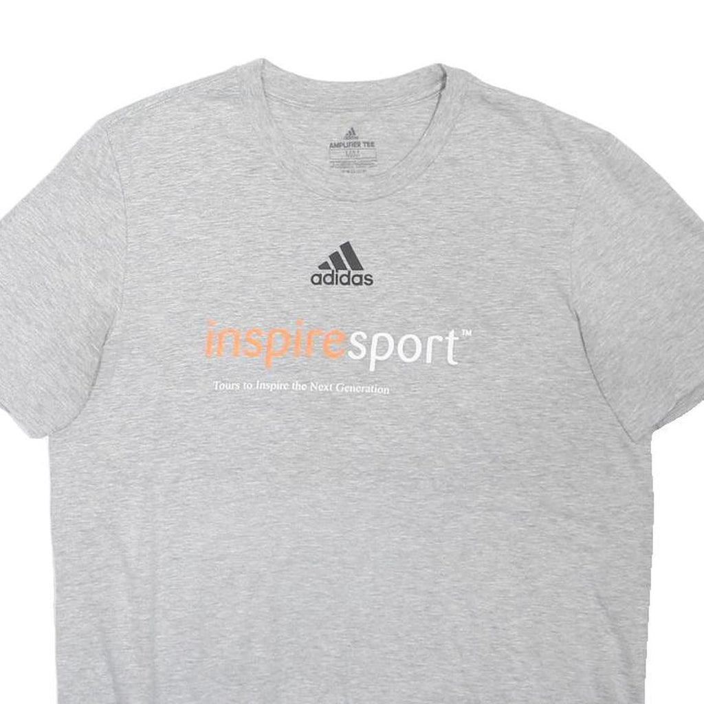 ADIDAS Mens Grey Inspire Sport Graphic T-Shirt M Short Sleeve Crew Neck Casual