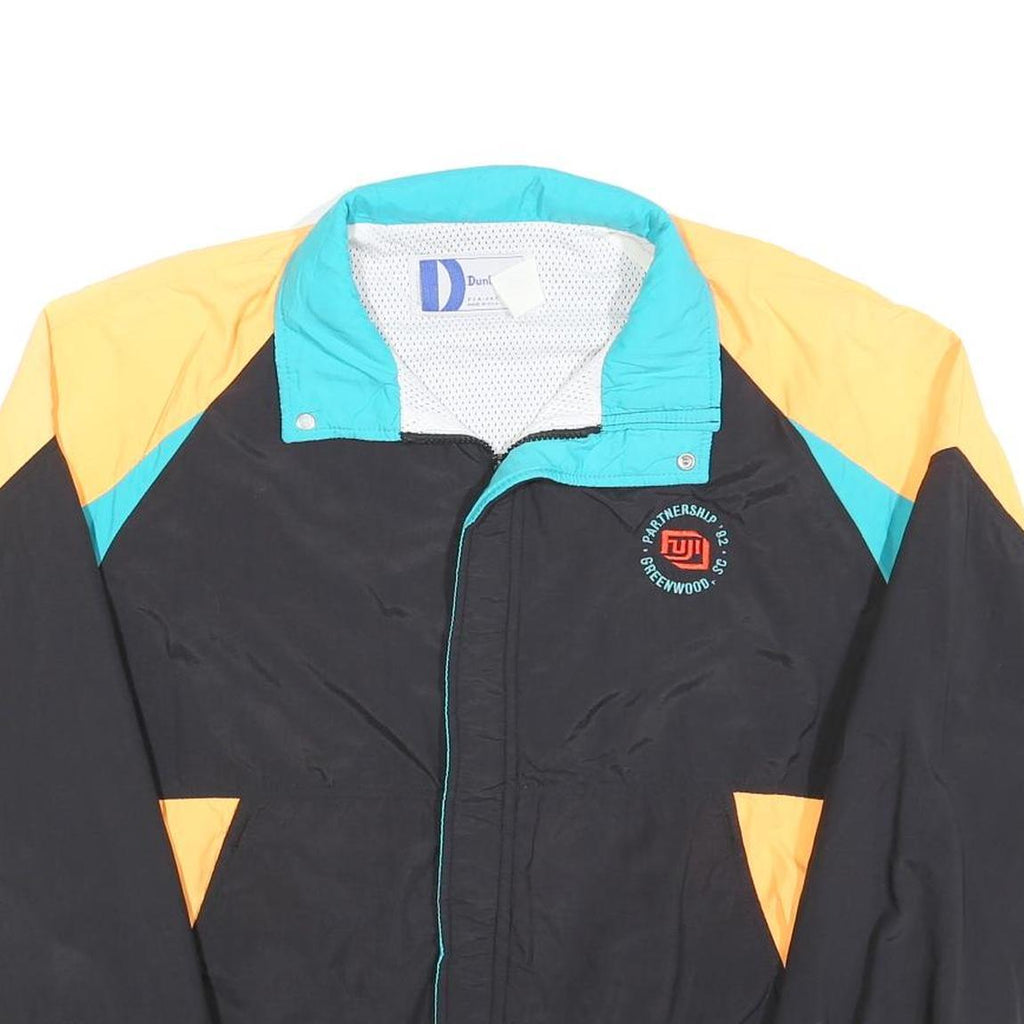 DUNBROOK Mens Black & Yellow Lightweight Polyester Blend Zip Jacket L Casual