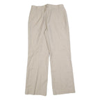 AMALFI Womens Wool Beige Relaxed Wide-Leg Trousers W30 L32 Classic Style Zip