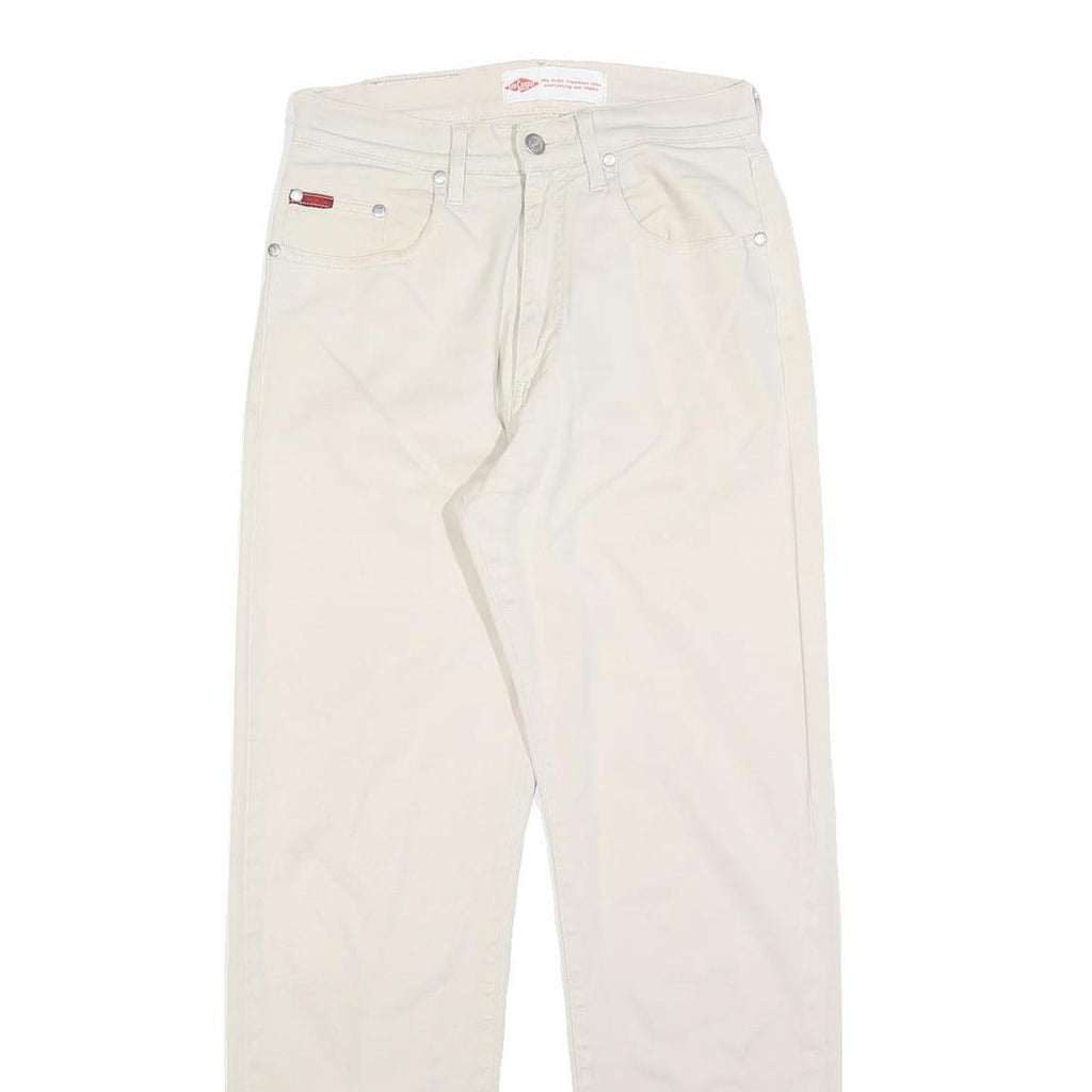 LEE COOPER Womens Regular Cream Cotton Blend Trousers W26 L29 Classic Zip Casual