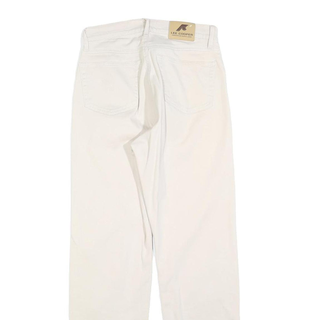 LEE COOPER Womens Regular Cream Cotton Blend Trousers W26 L29 Classic Zip Casual