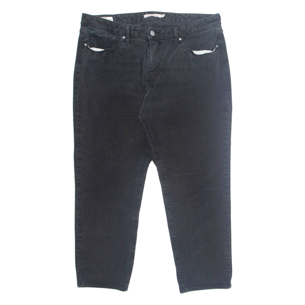 LEVI'S 311 Shaping BIG E 3/4 Womens Trousers Black Regular Tapered W34 L25