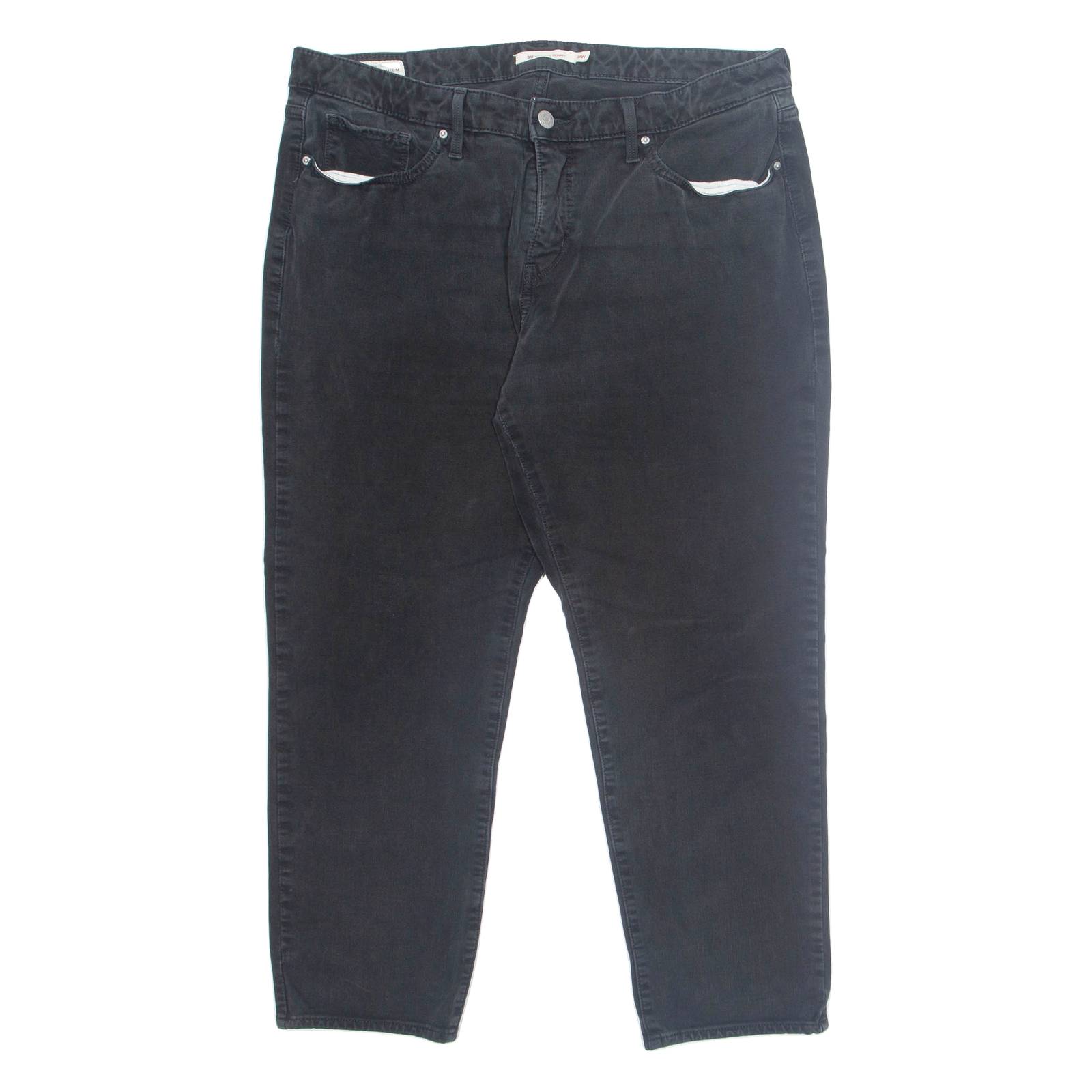 LEVI'S 311 Shaping BIG E 3/4 Womens Trousers Black Regular Tapered W34 L25