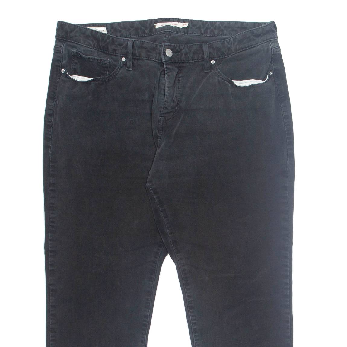 LEVI'S 311 Shaping BIG E 3/4 Womens Trousers Black Regular Tapered W34 L25