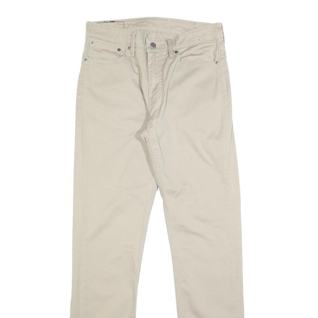 LEVI'S Mens Cotton Blend Beige Slim Tapered Trousers W32 L34 Casual Zip Closure