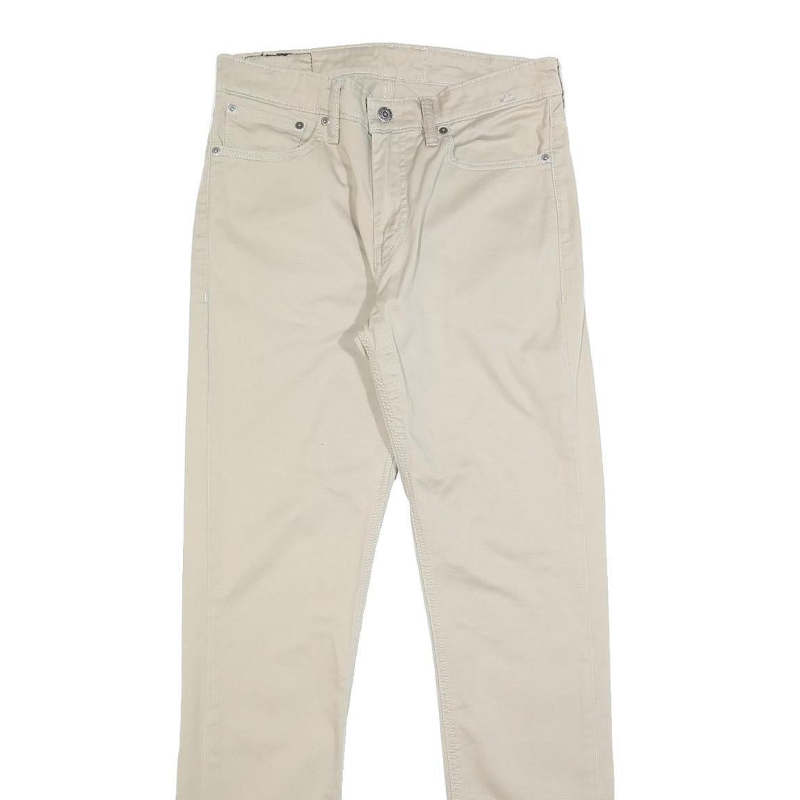 LEVI'S Mens Cotton Blend Beige Slim Tapered Trousers W32 L34 Casual Zip Closure