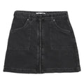 JACK WILLS Womens Black Cotton Mini Skirt Zip Front Pockets UK 10