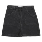 JACK WILLS Womens Black Cotton Mini Skirt Zip Front Pockets UK 10