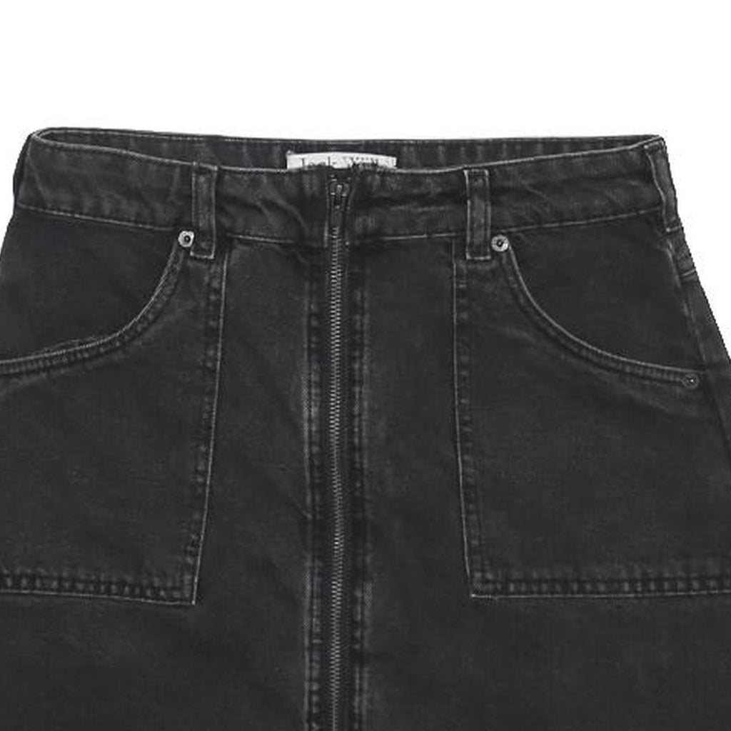 JACK WILLS Womens Black Cotton Mini Skirt Zip Front Pockets UK 10
