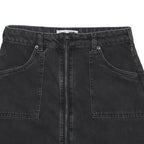 JACK WILLS Womens Black Cotton Mini Skirt Zip Front Pockets UK 10
