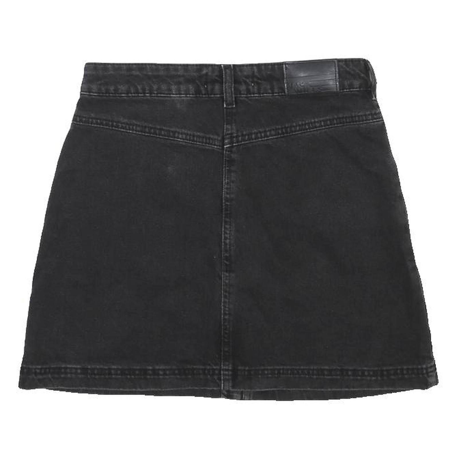 JACK WILLS Womens Black Cotton Mini Skirt Zip Front Pockets UK 10