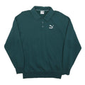 PUMA Womens Green Cotton Blend Sweatshirt Collared XS Casual Pullover