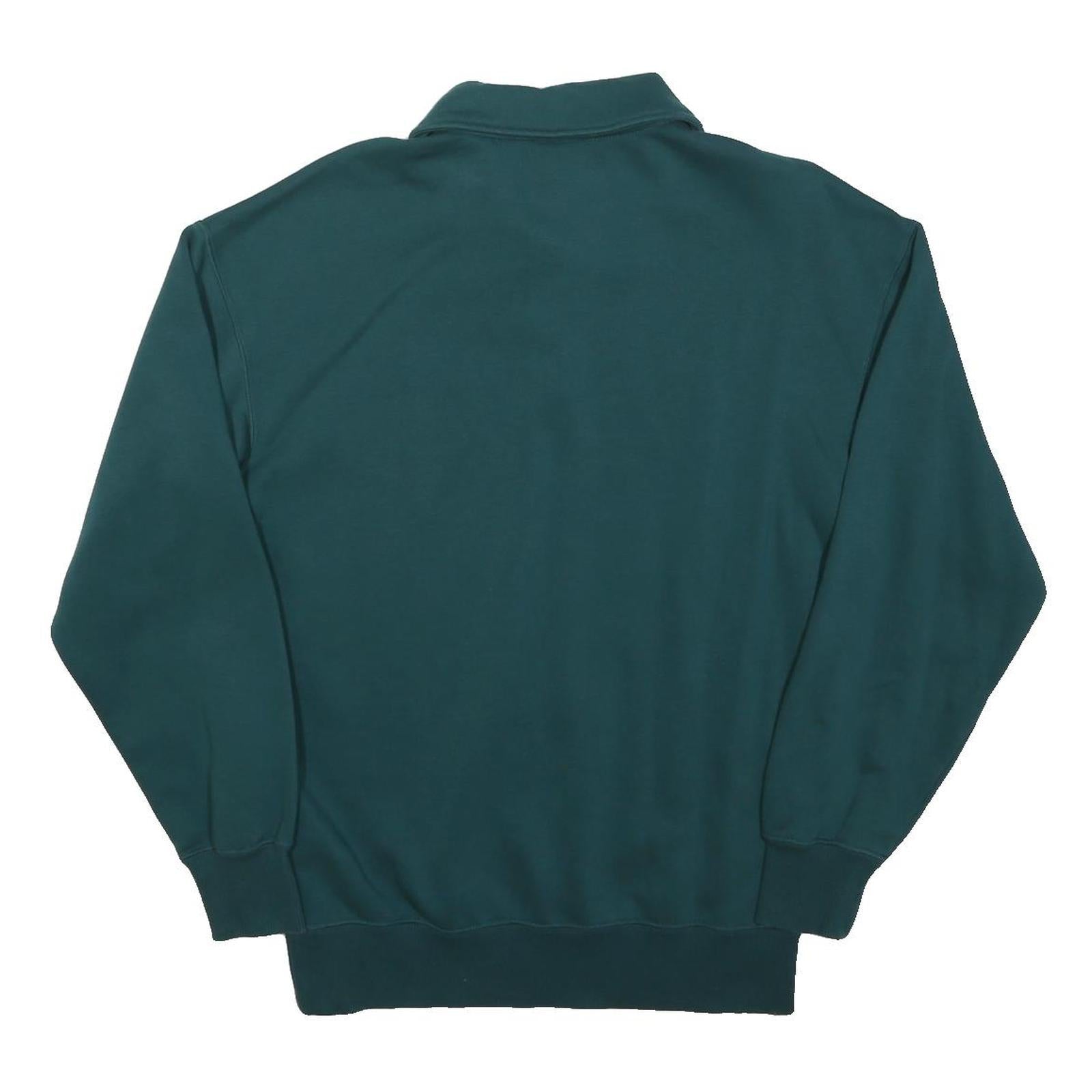 PUMA Womens Green Cotton Blend Sweatshirt Collared XS Casual Pullover